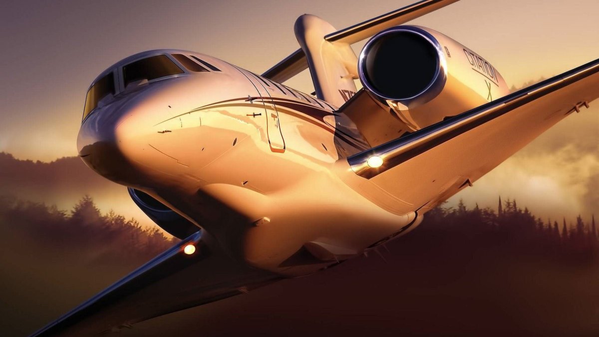 Небо облака самолет