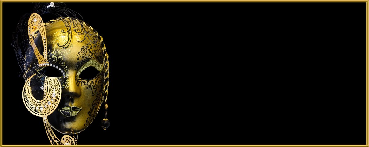 Театральные маски на черном фоне