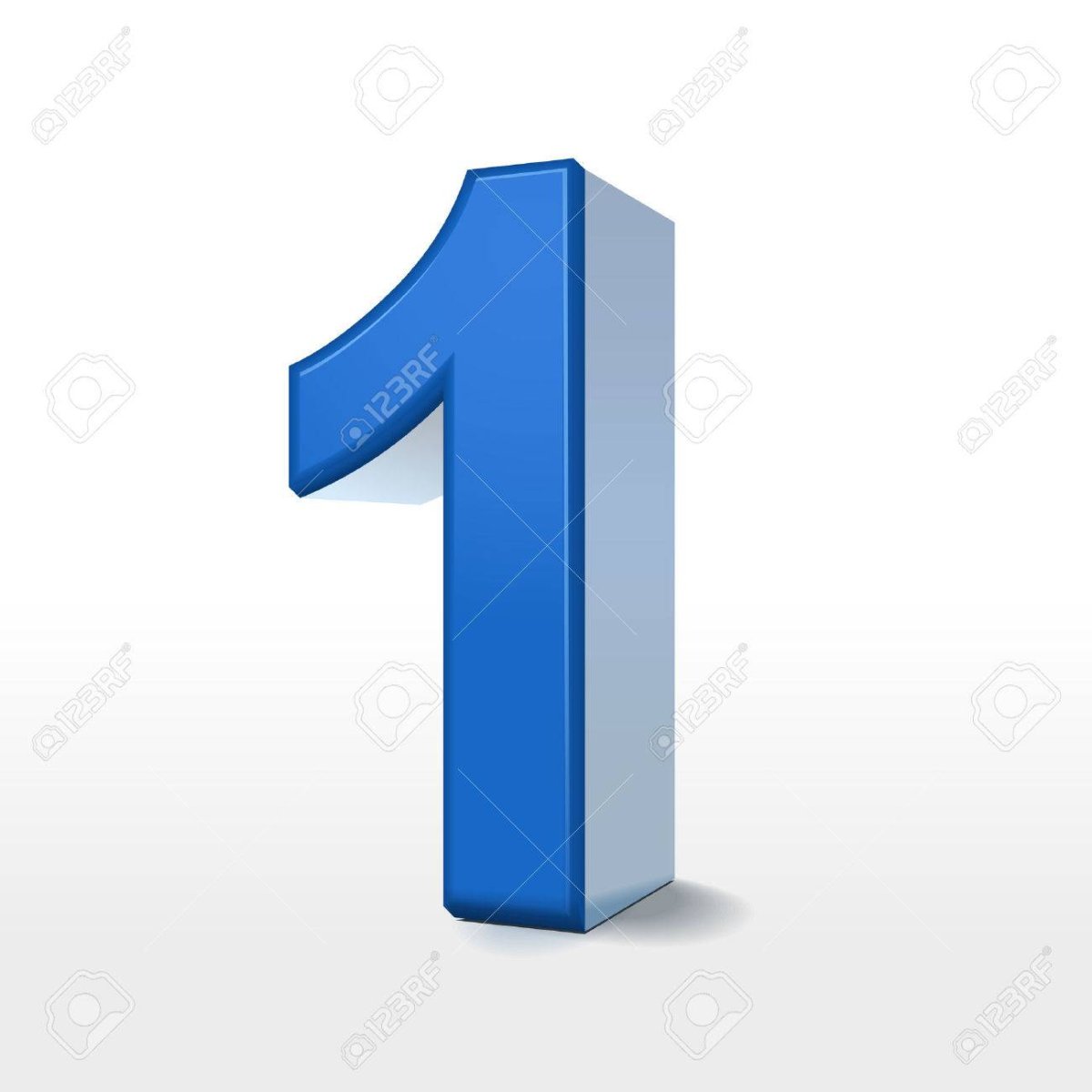 Цифра 1 синяя