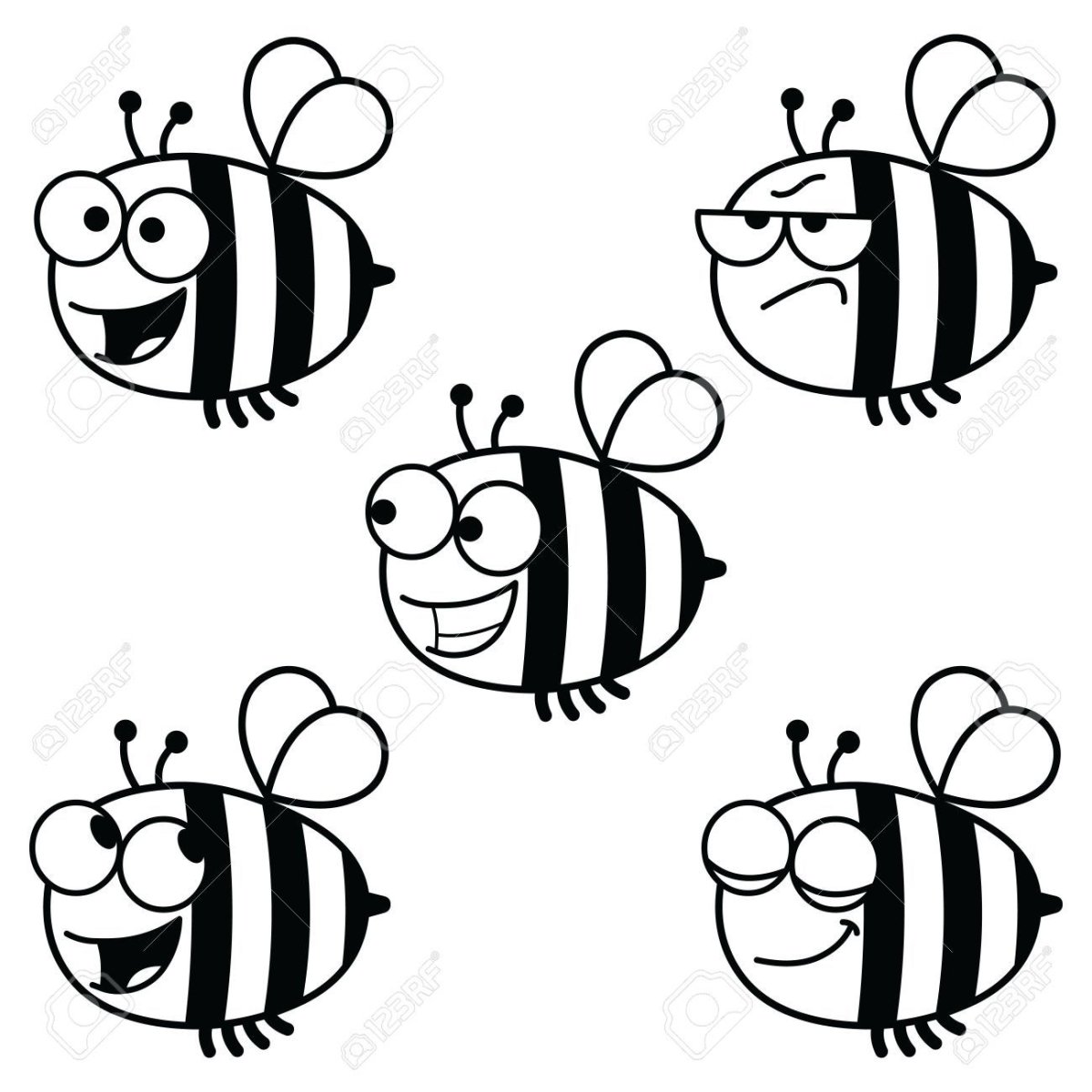 Раскраска пчёлка для детей