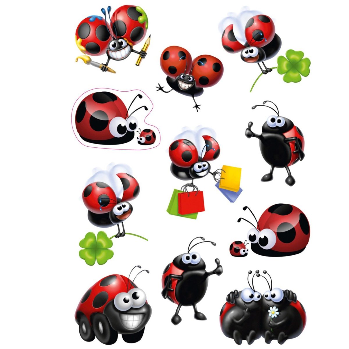 Наклейки Божей коровки