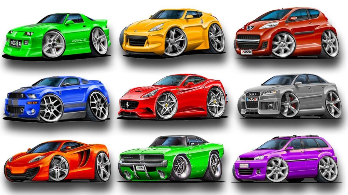 Разноцветные машины