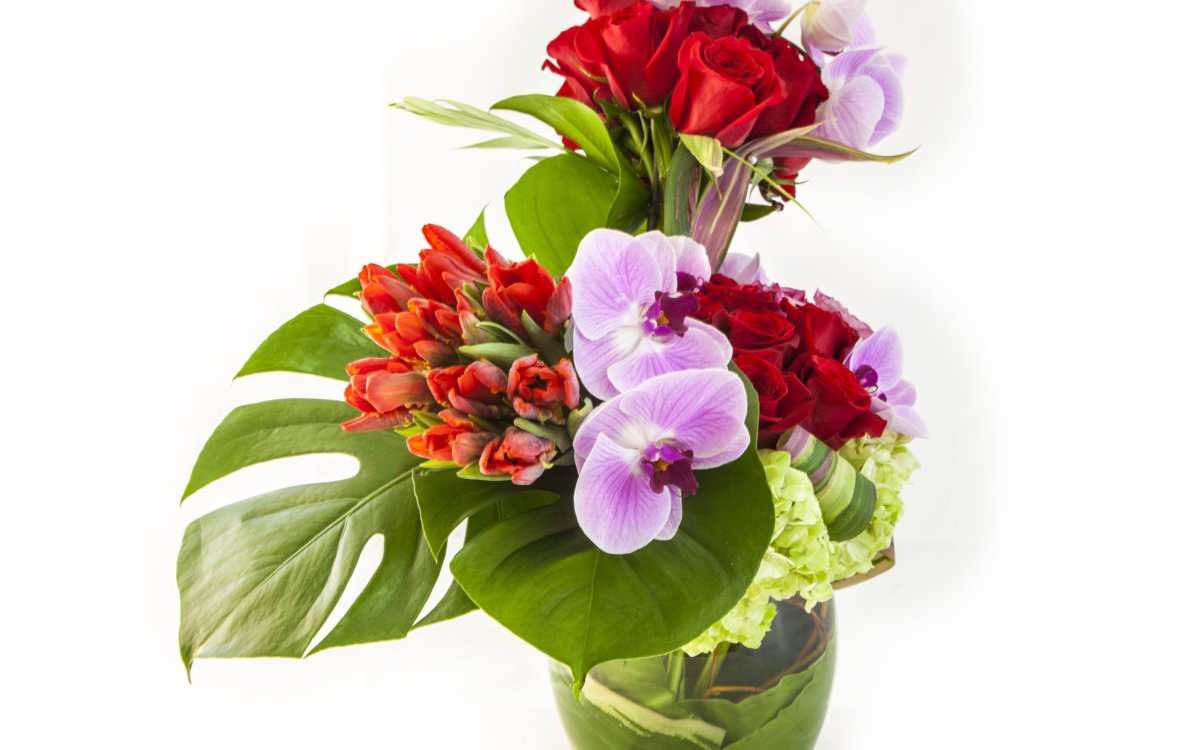 Антуриум и Орхидея букет
