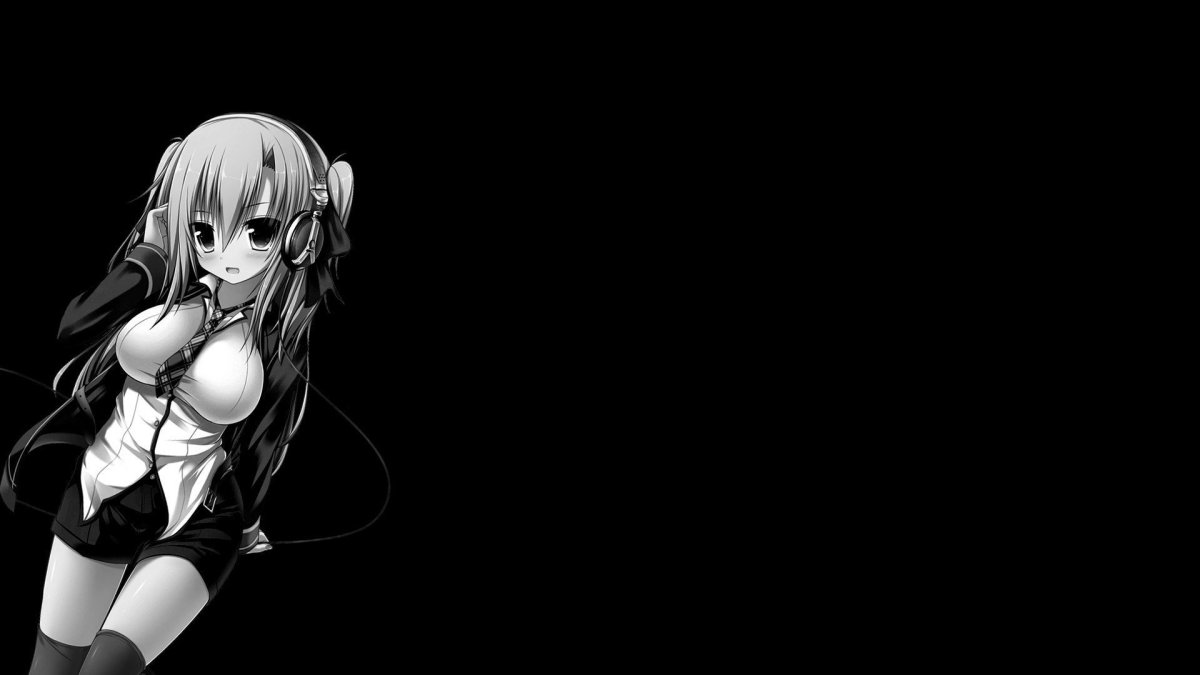 Аниме девушки на темном фоне