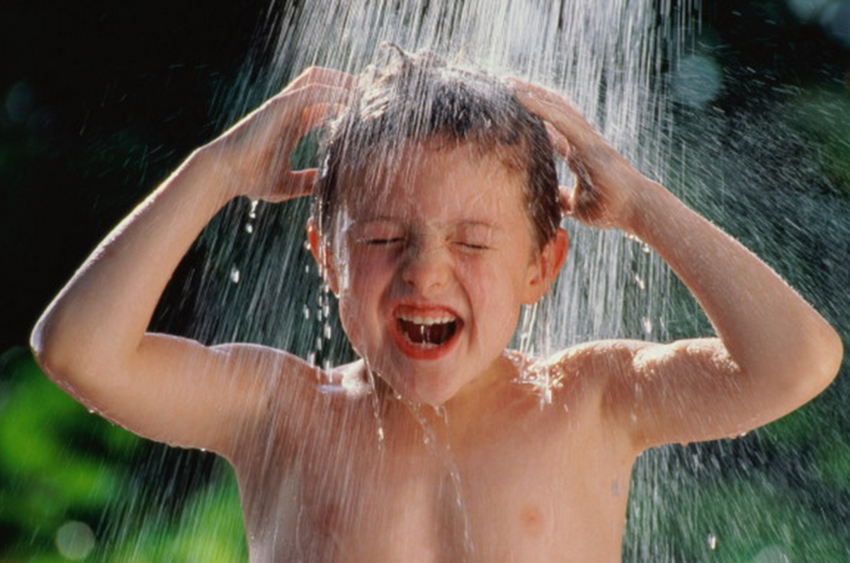 Обливание водой дети