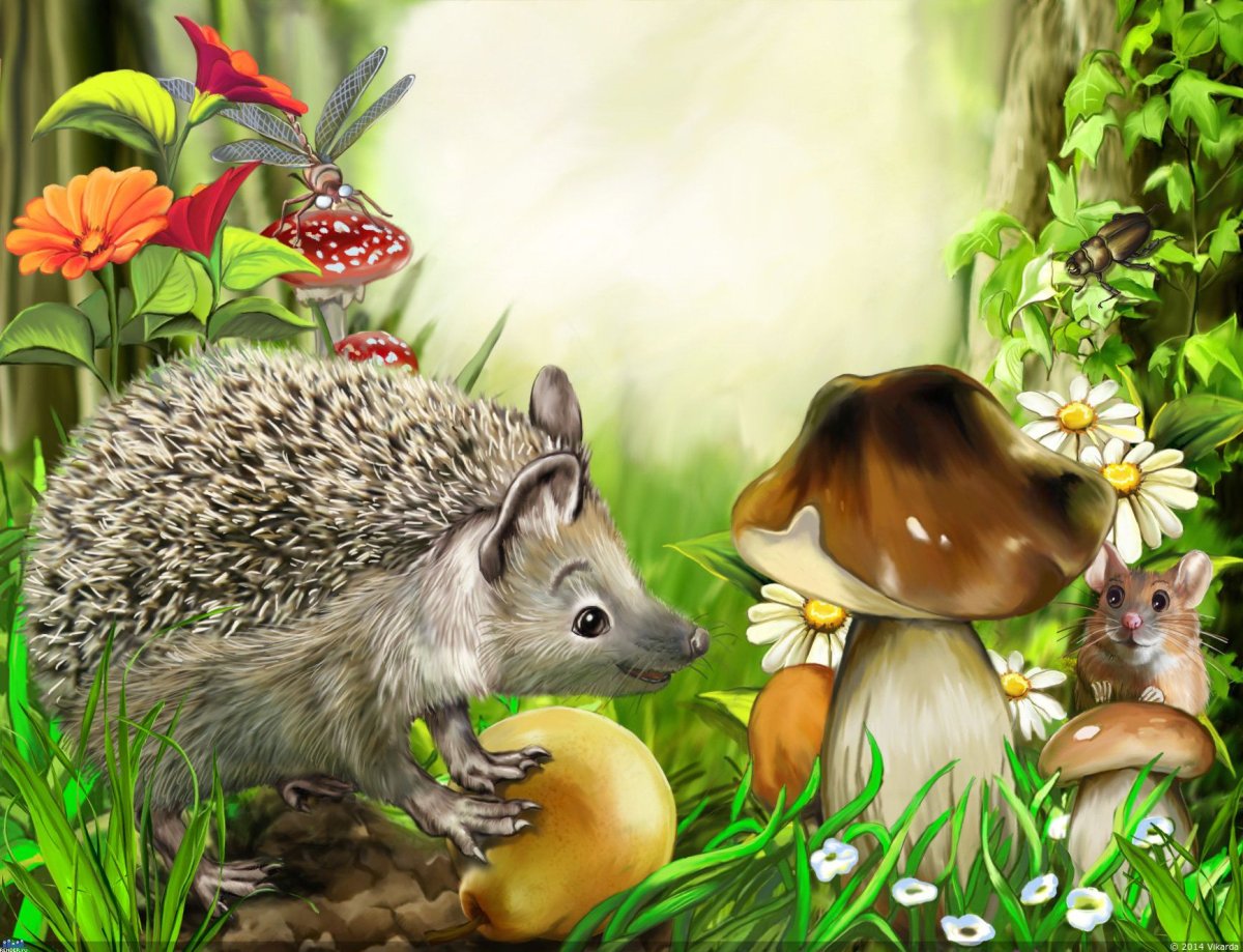 Сказочный лес с ежиком