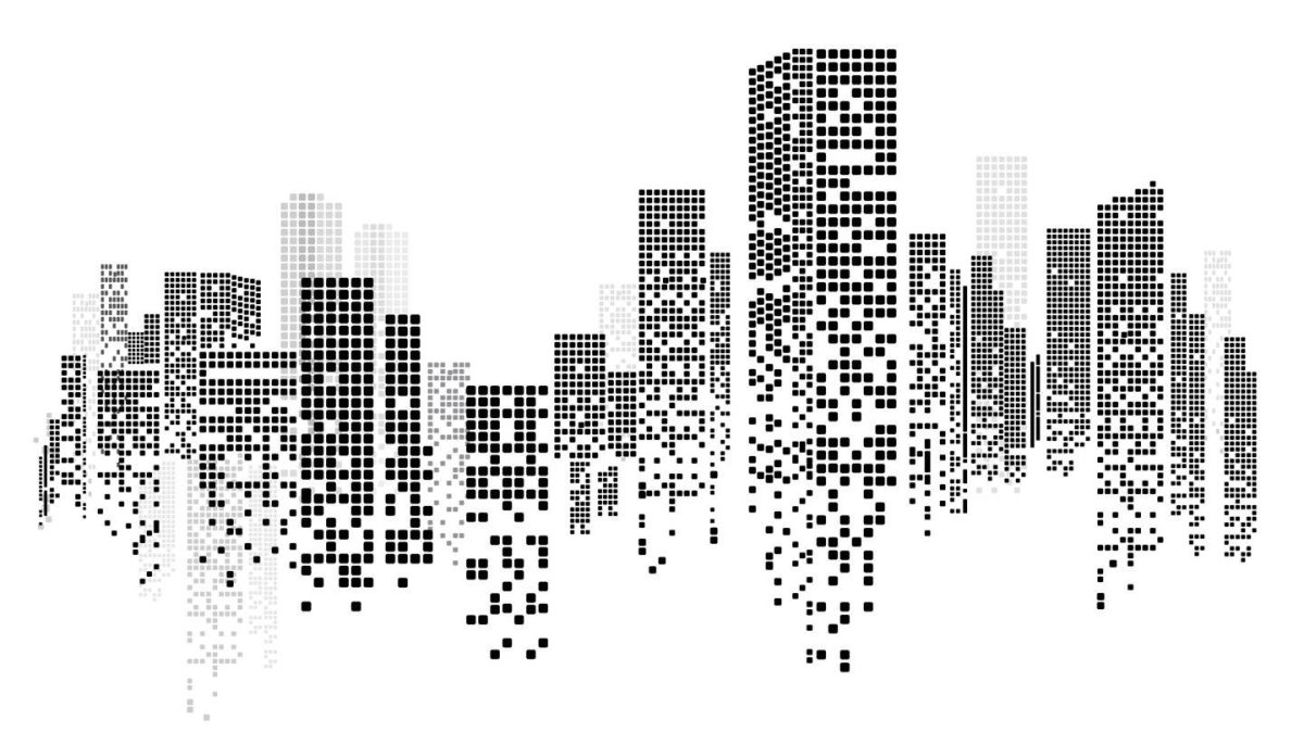 Черно-белая Графика город