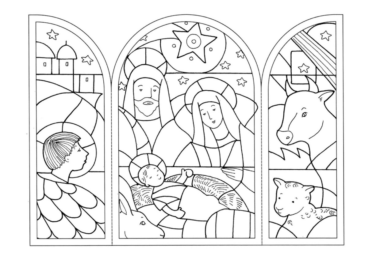 Вертеп раскраска для детей