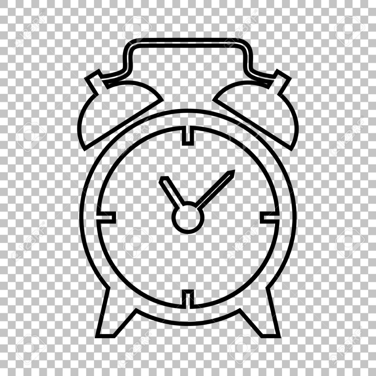 Контур будильника на прозрачном фоне