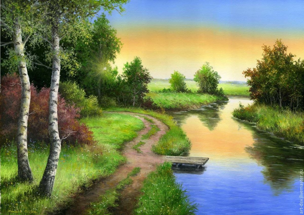 Пейзаж с речкой