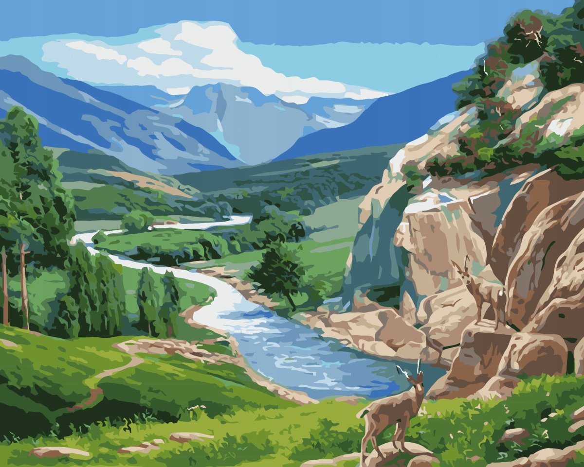 Пейзаж Горная река