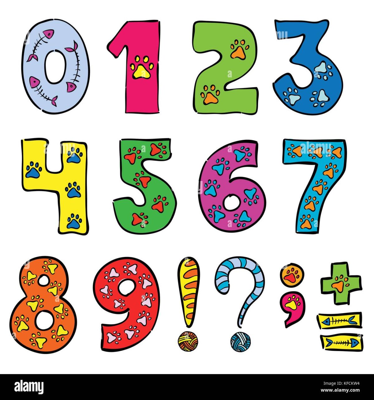 Цифры маленькие цветные