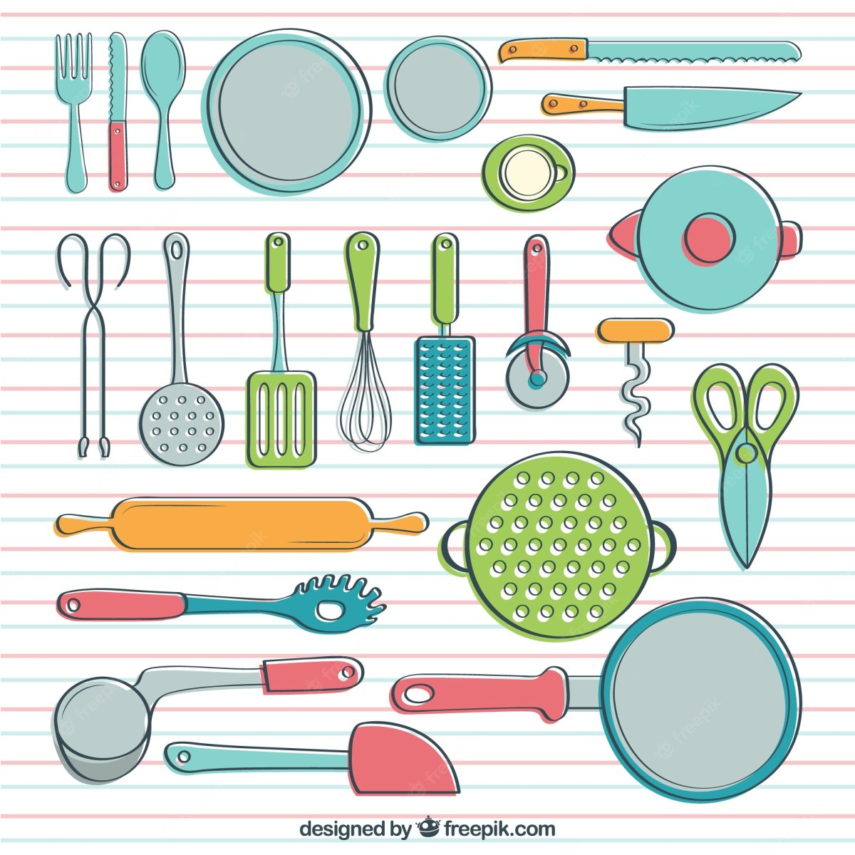 Распечатки кухонные принадлежности