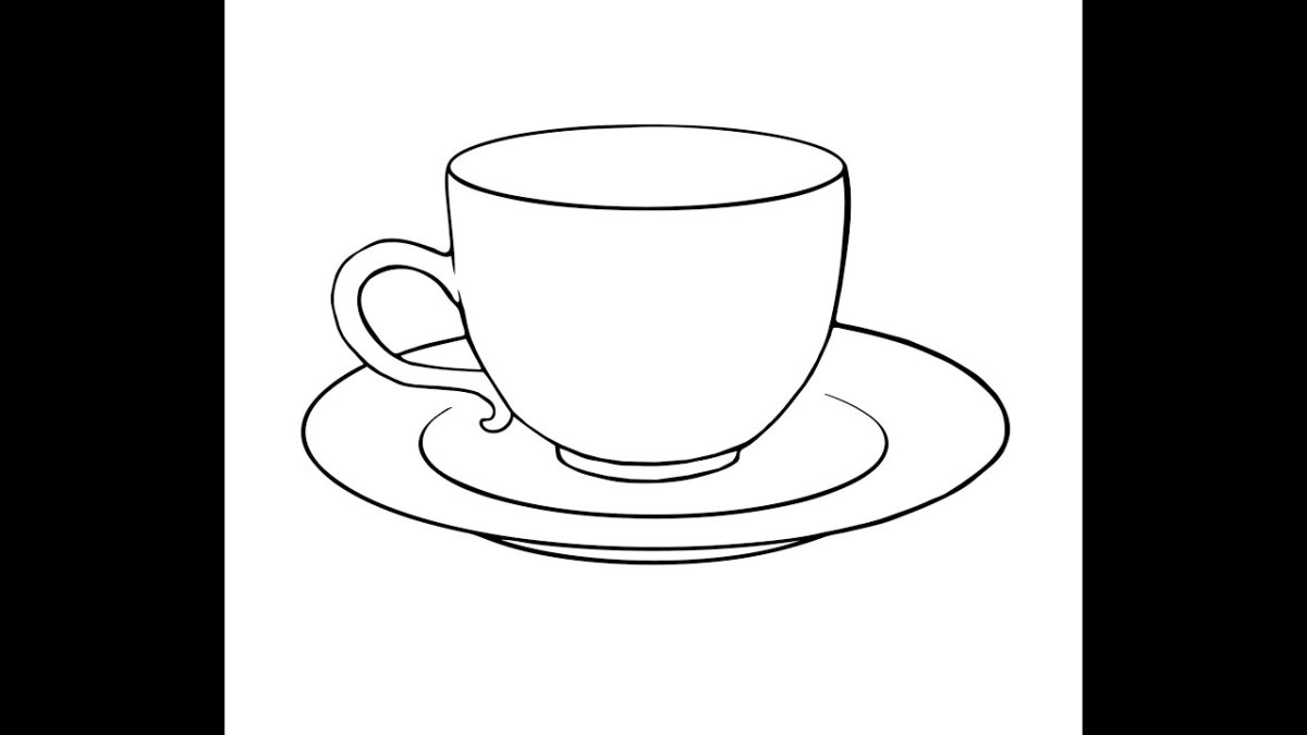 Сервиз чашка с блюдцем раскраска