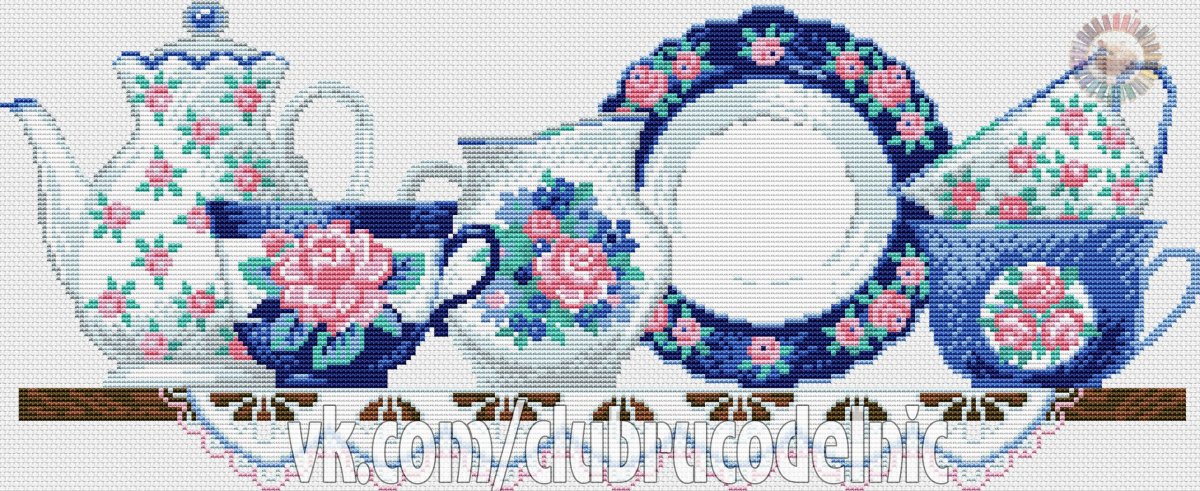 Вышивка крестом посуда