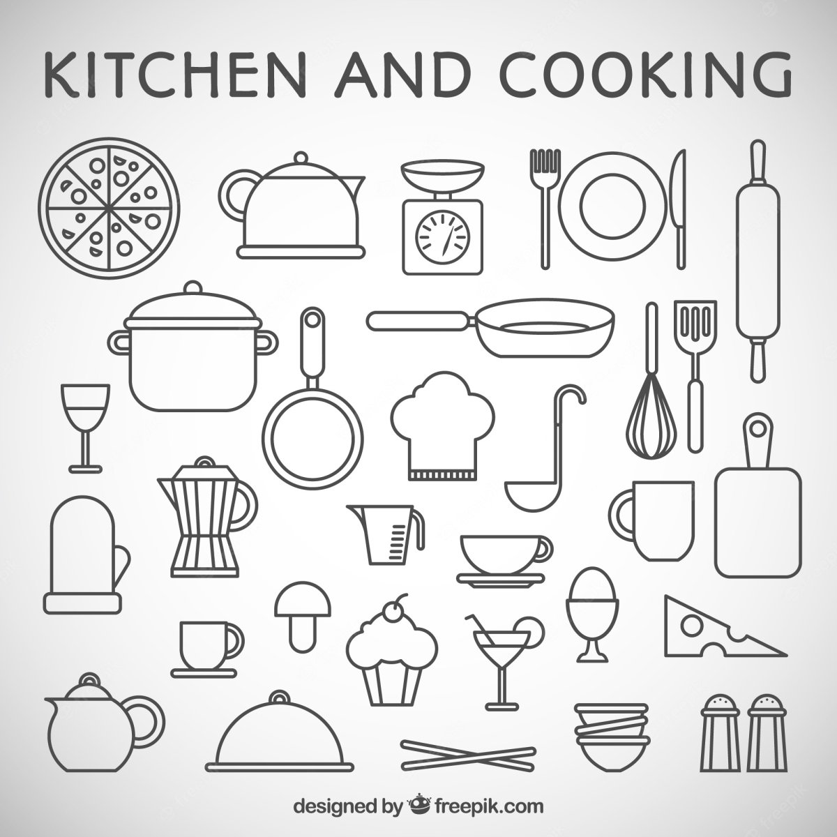 Пиктограмма посуда кухонная