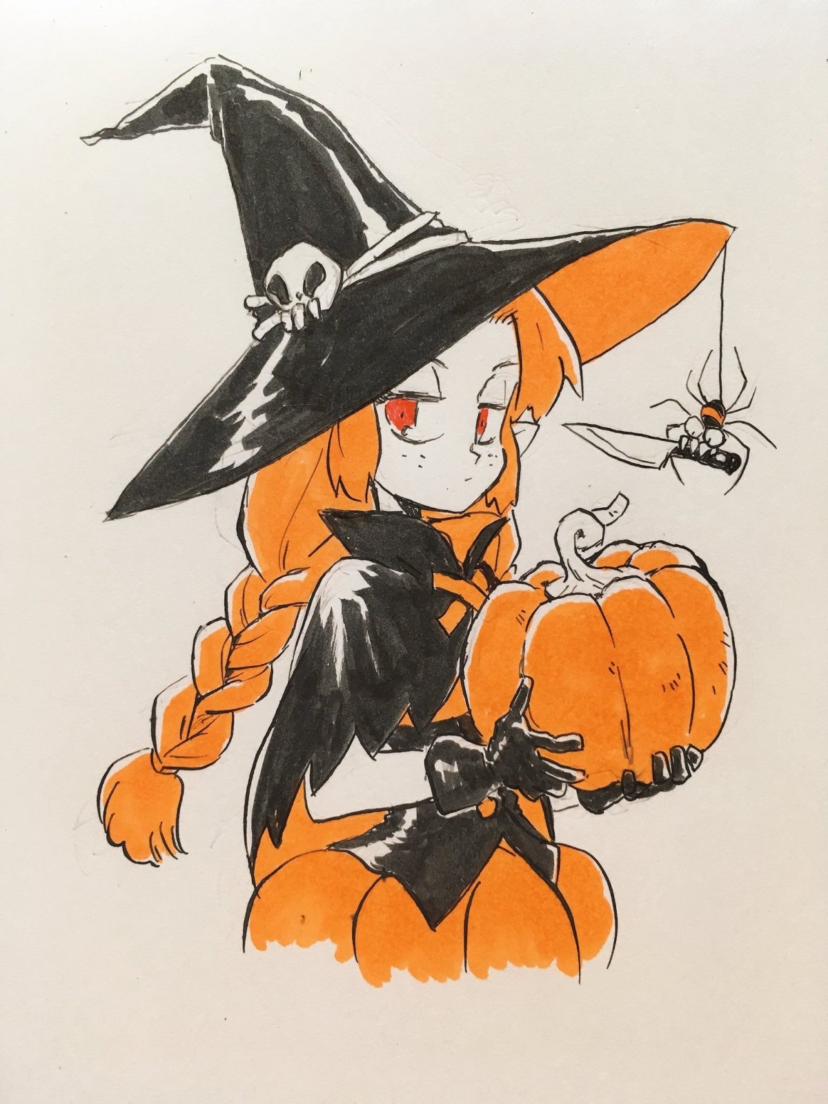 Хэллоуин ведьмочка арт
