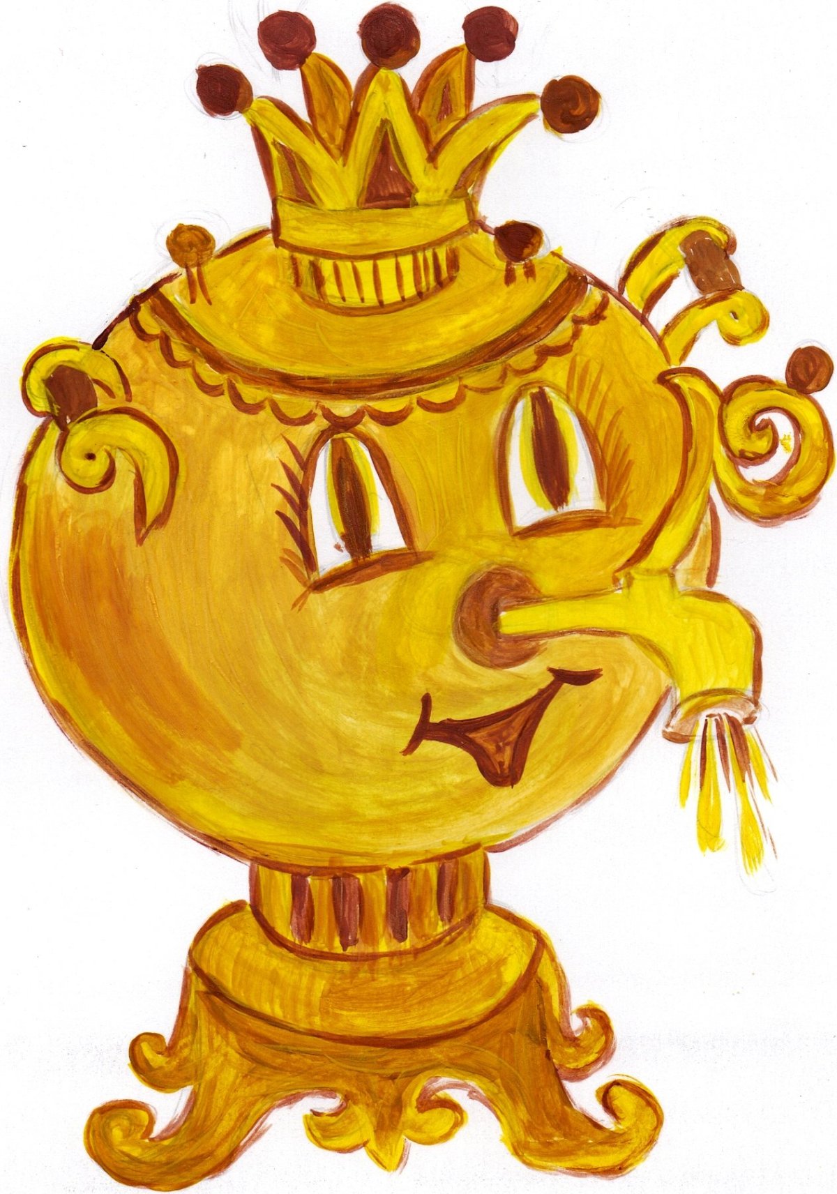 Самовар расписной раскраска