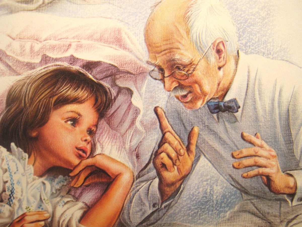 Дед рассказывает внукам