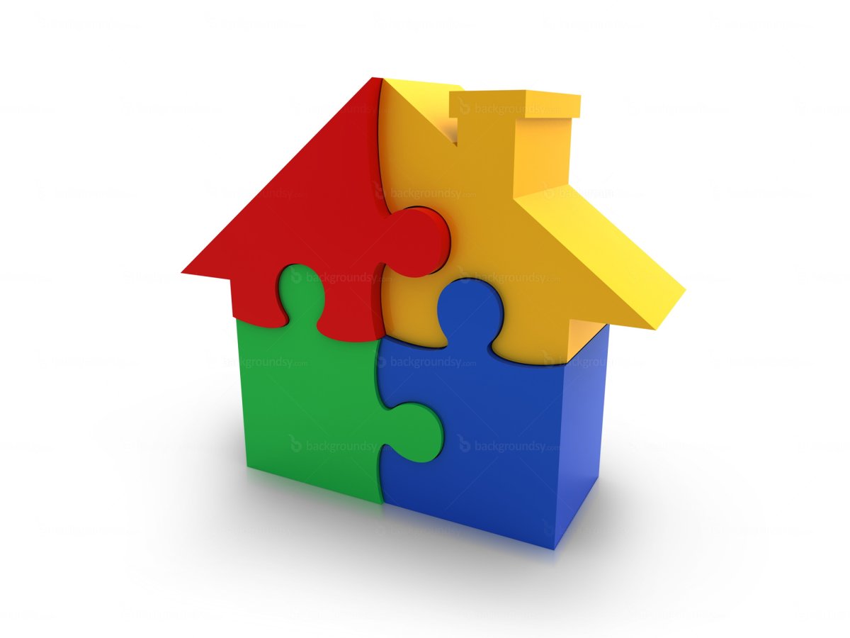 Домик в виде пазла