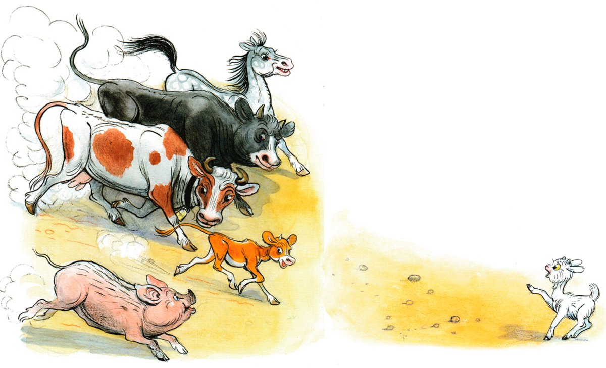 Раскраска две козы