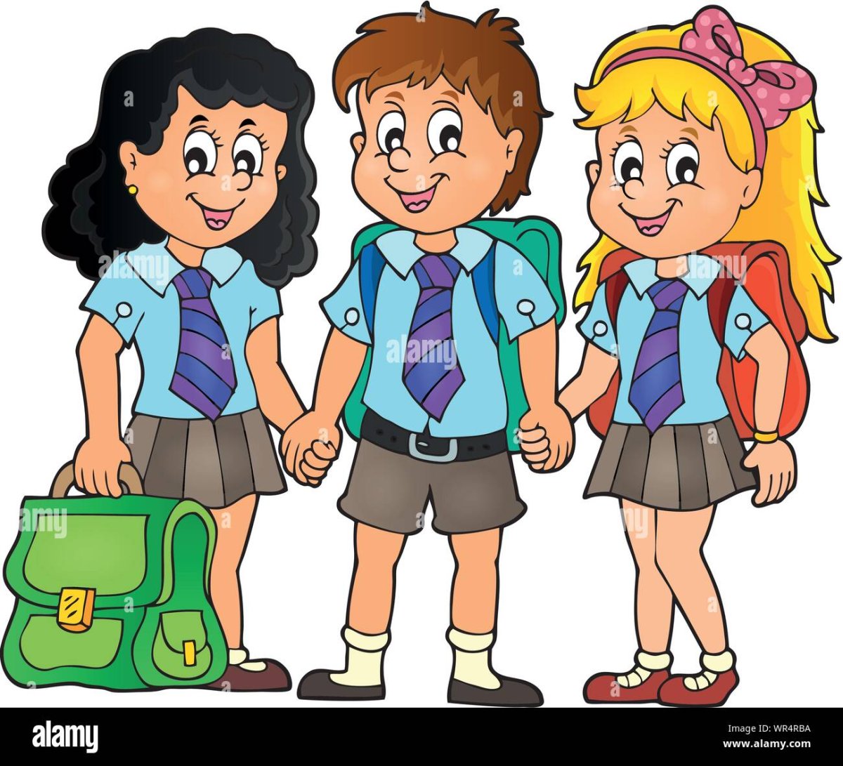 Мальчик и девочка школьники вектор