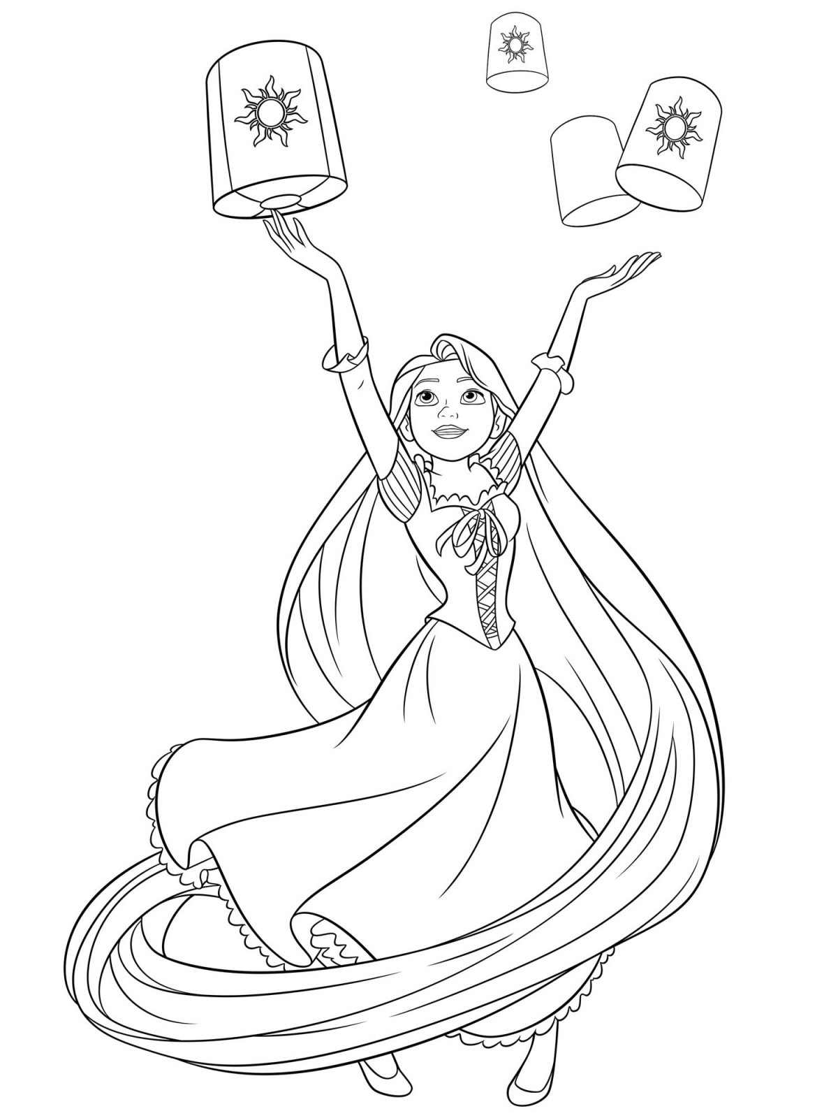 Рапунцель сюжет раскраска