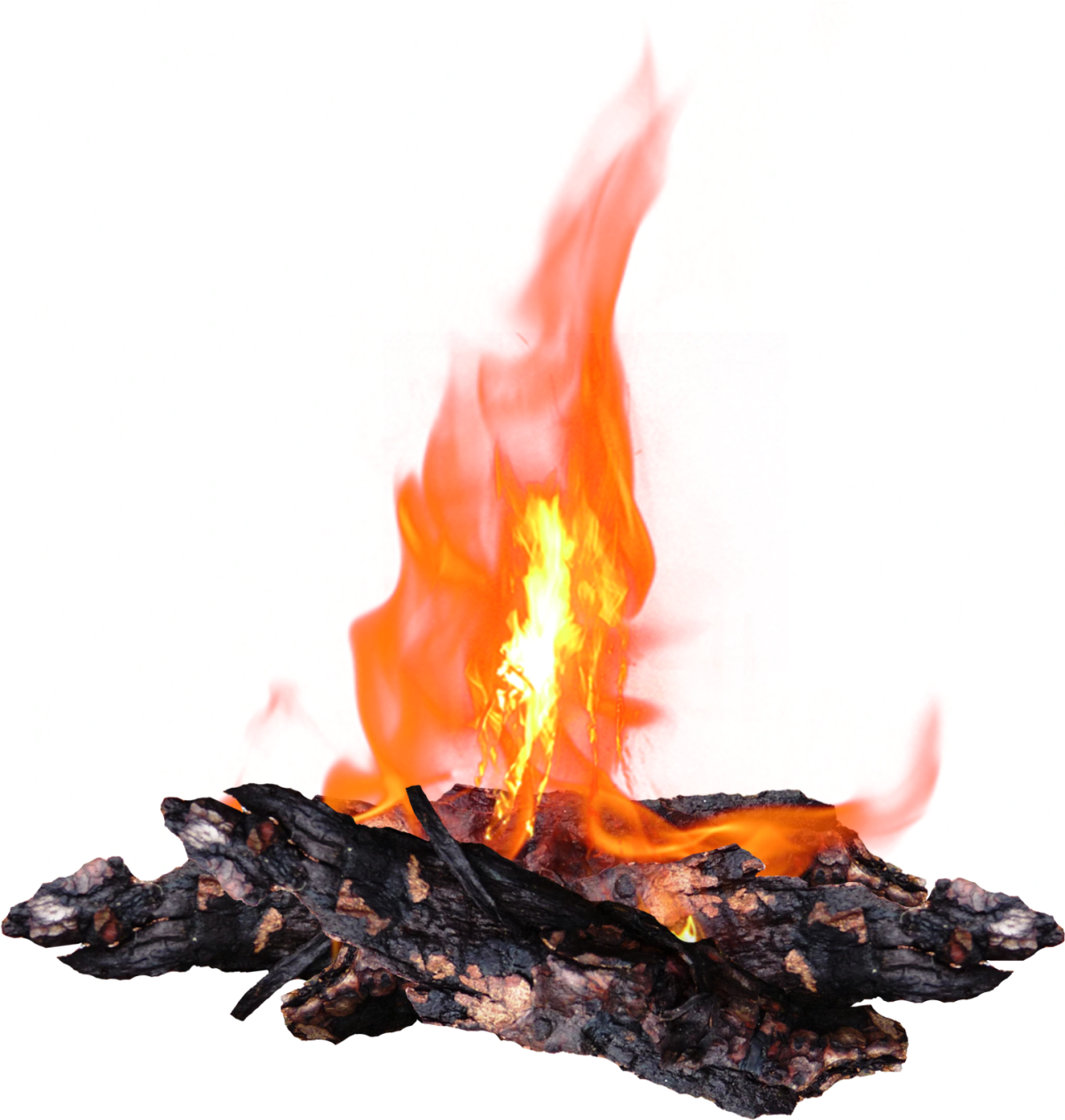Костер на прозрачном фоне