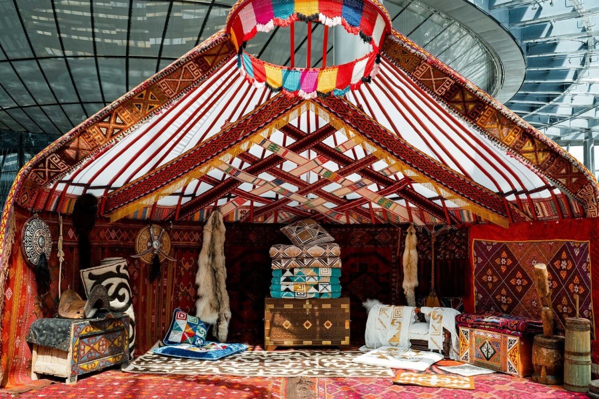 Казахская юрта убранство