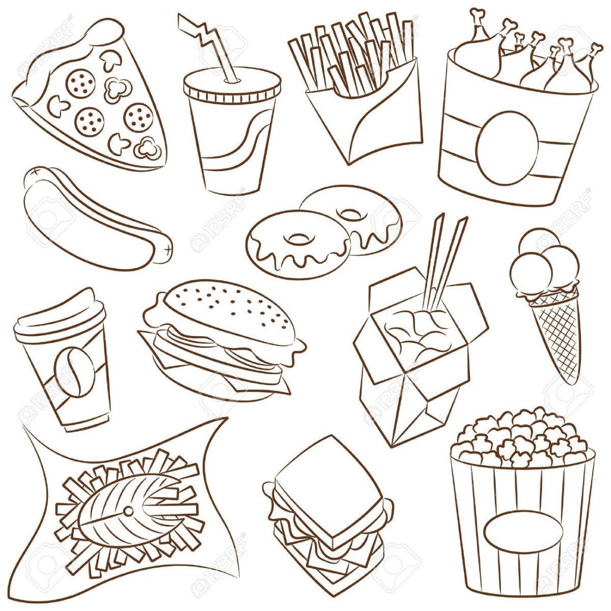 Векторный фаст фуд