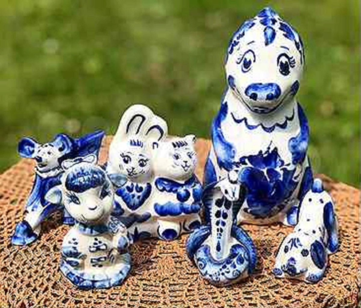 Кошка Гжель