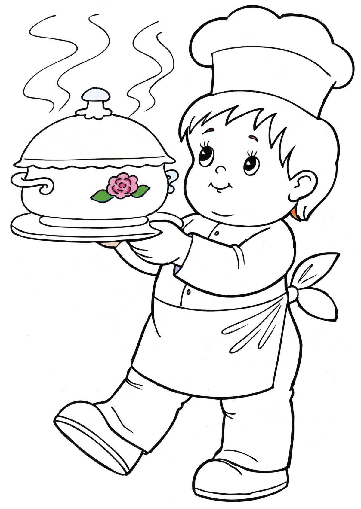 Раскраска повар