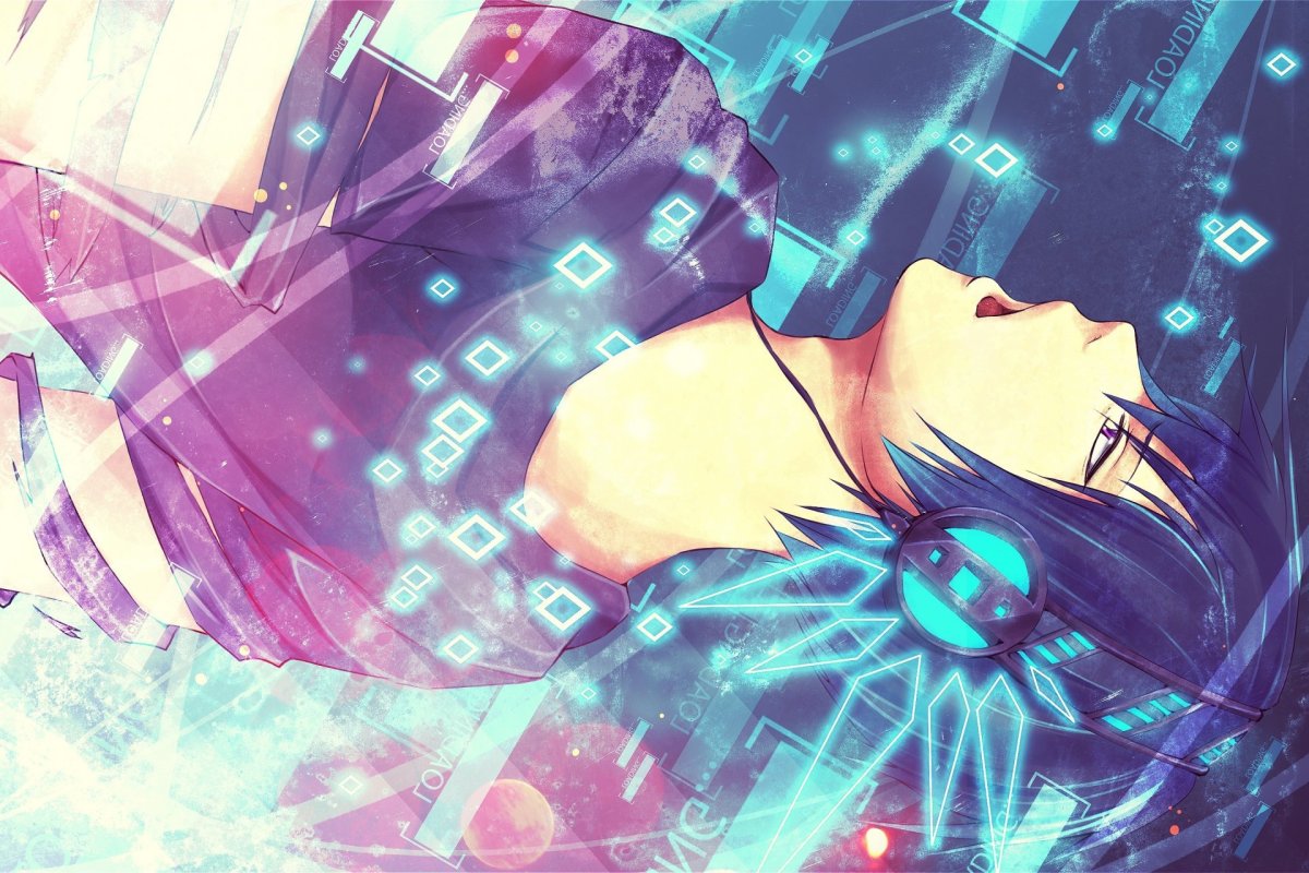 Парень в наушниках арт