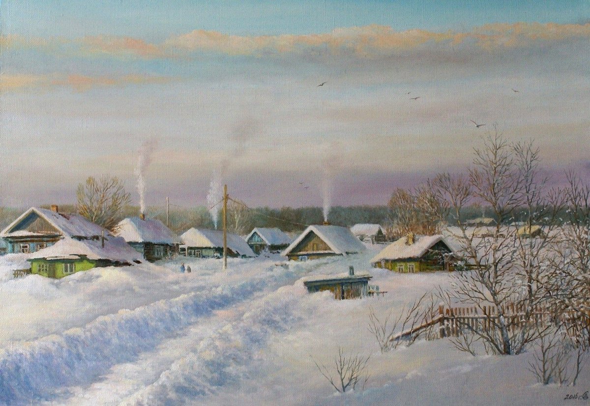 Художник Сергей Дорофеев картины деревня