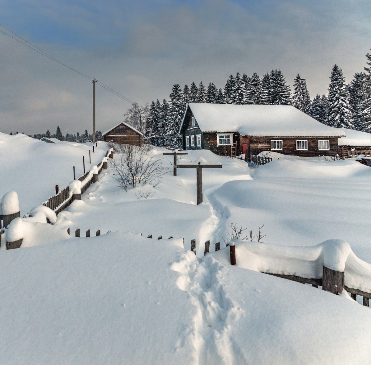 Деревенька зимой