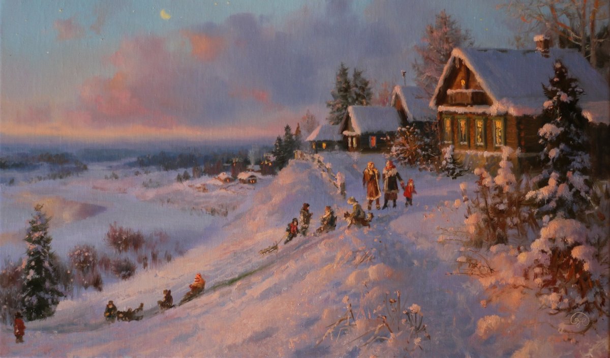 Владимир Жданов зима в деревне