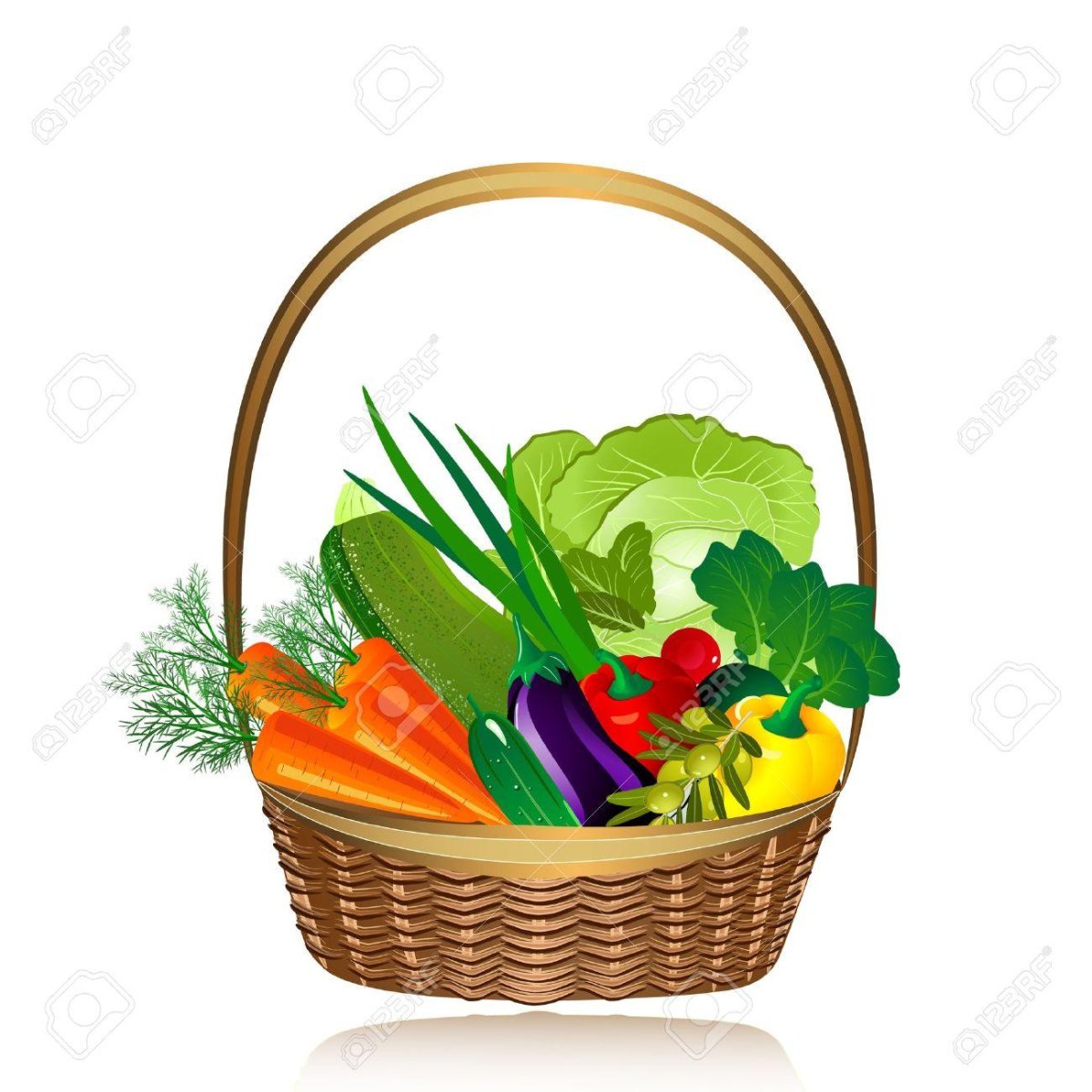 Basket with Vegetables vector