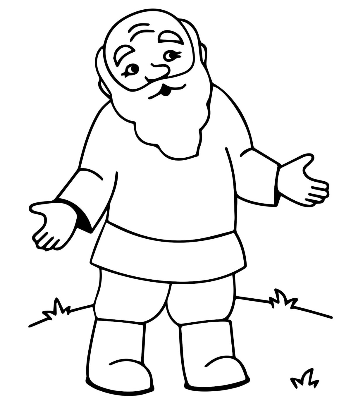 Дедушка раскраска для детей