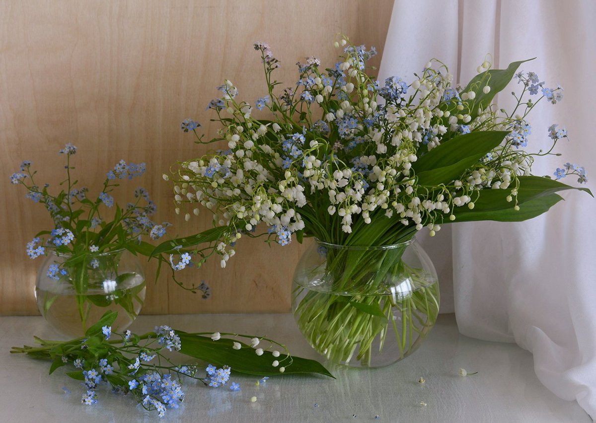 Экибана с ландышами