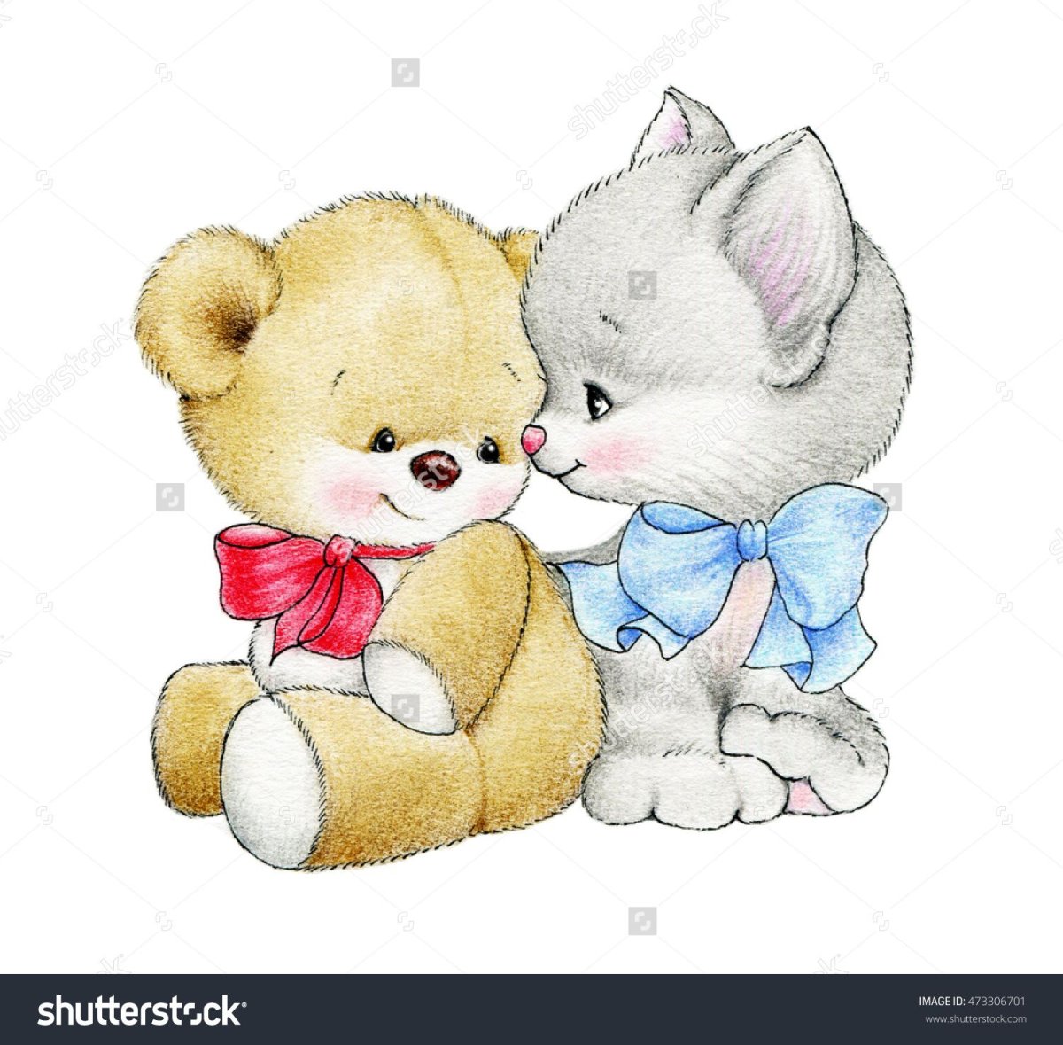 Мишки Тедди обнимаются