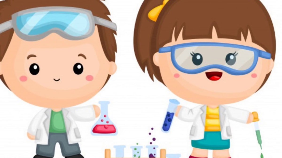 Вектор дети проводят опыты