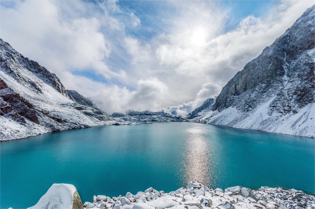 Голубые озера горный Алтай зима