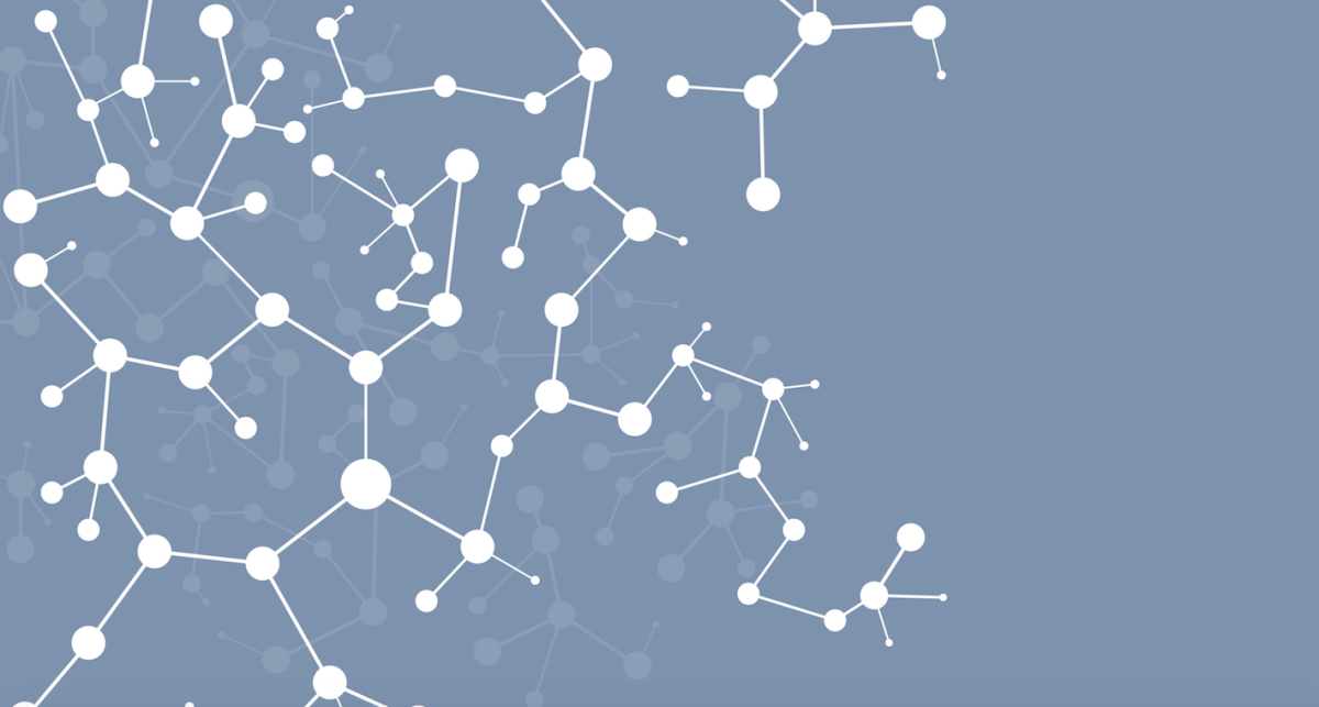 Молекулы на голубом фоне