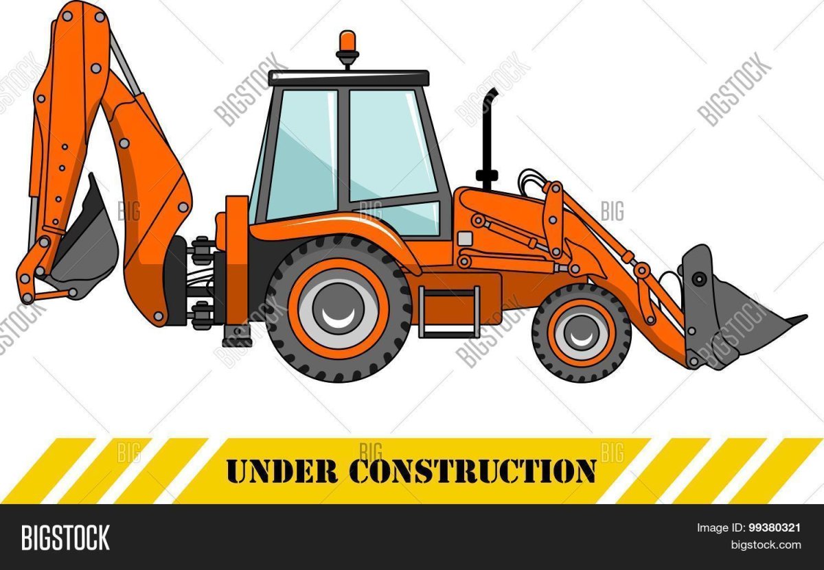 Экскаватор оранжевый рисунок