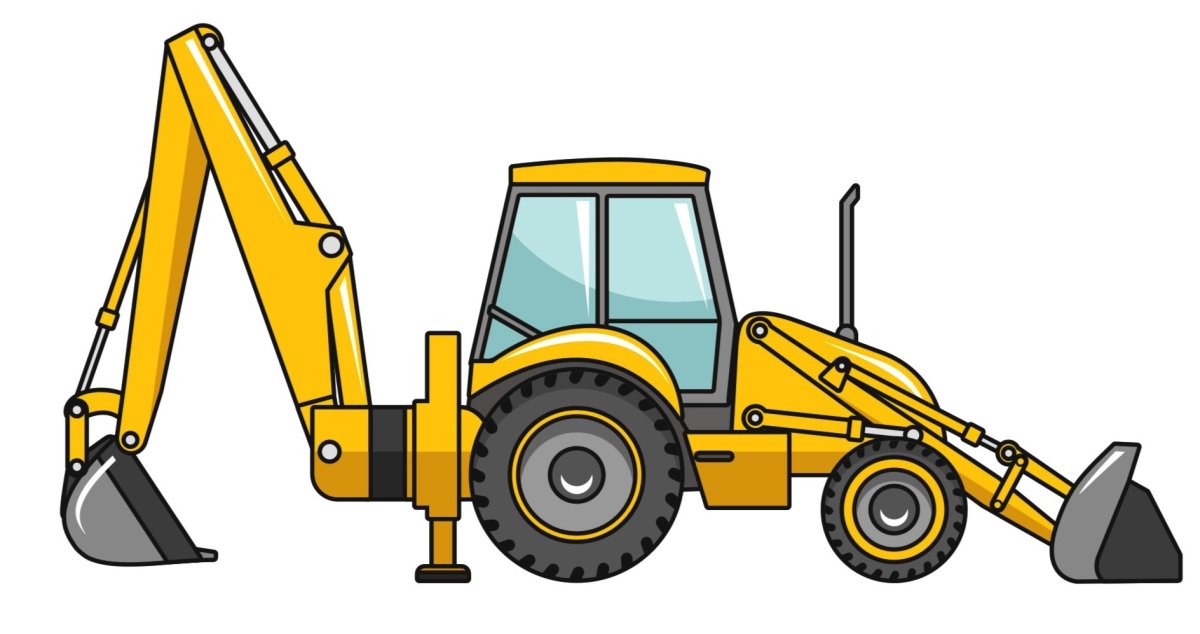 Векторный экскаватор погрузчик