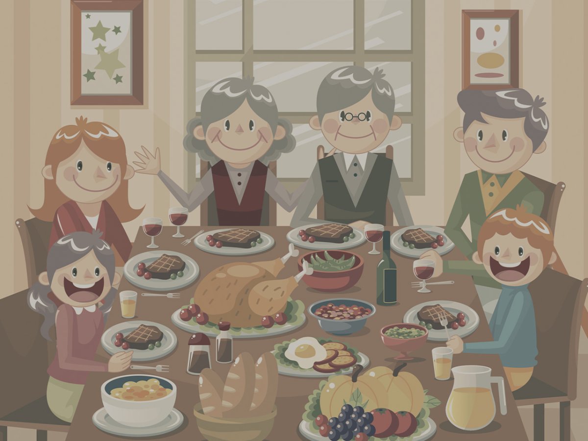 Семейный ужин иллюстрация