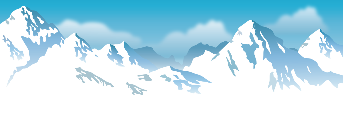 Горы на белом фоне