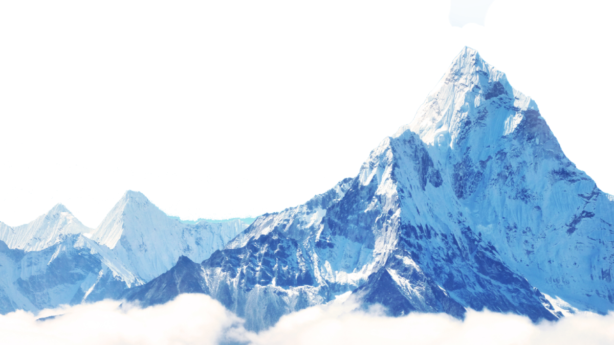 Снежные горы на прозрачном фоне