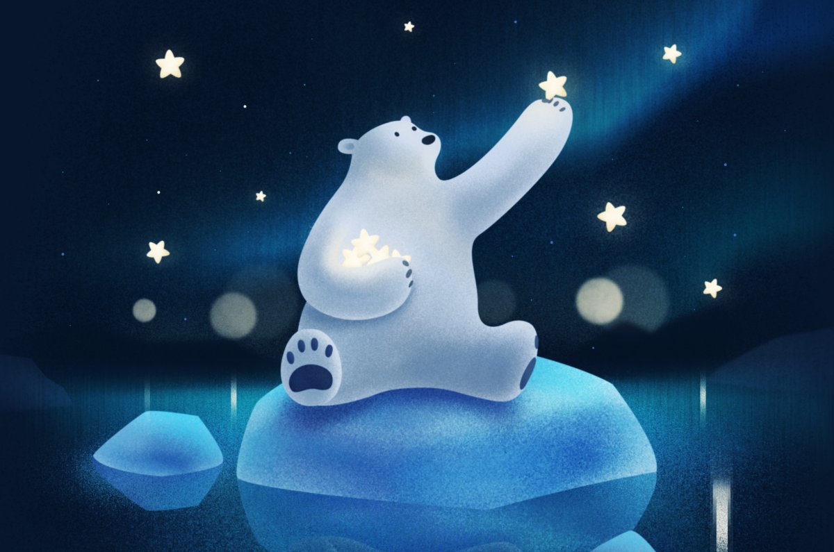 Семья белых медведей мультяшные