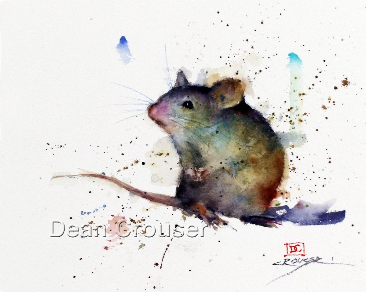 Крыса рисунок акварель